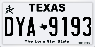 TX license plate DYA9193