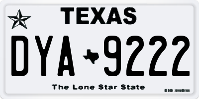 TX license plate DYA9222