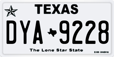 TX license plate DYA9228