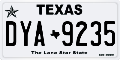 TX license plate DYA9235