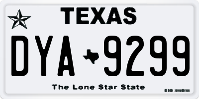 TX license plate DYA9299