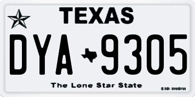 TX license plate DYA9305