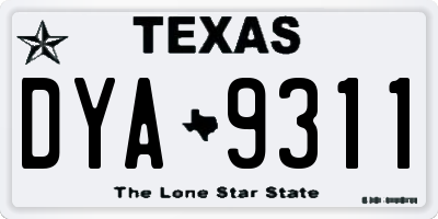 TX license plate DYA9311