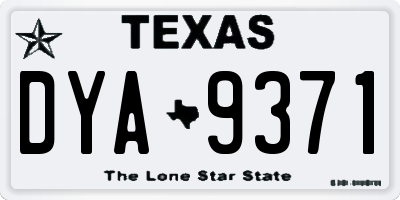 TX license plate DYA9371