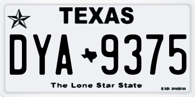 TX license plate DYA9375