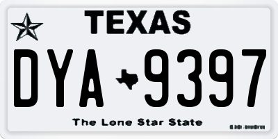 TX license plate DYA9397