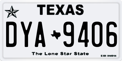 TX license plate DYA9406