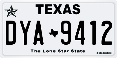 TX license plate DYA9412