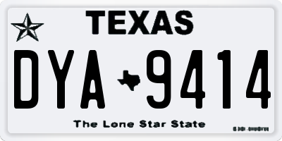 TX license plate DYA9414