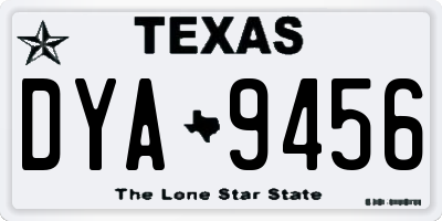 TX license plate DYA9456
