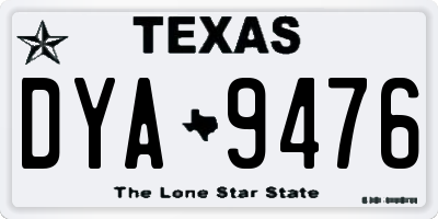 TX license plate DYA9476