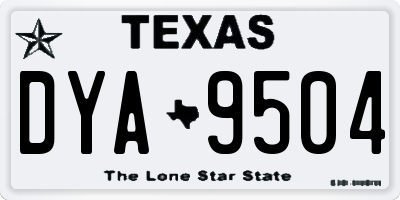 TX license plate DYA9504