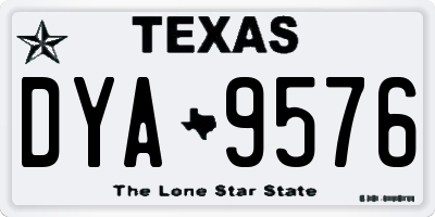 TX license plate DYA9576