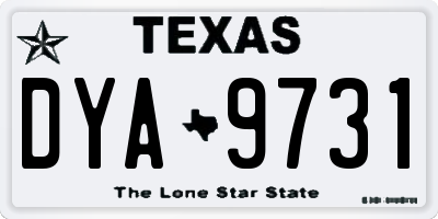 TX license plate DYA9731