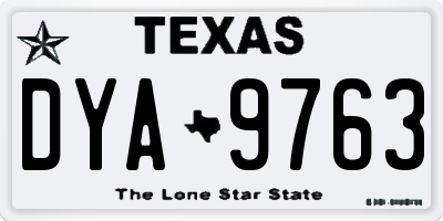 TX license plate DYA9763