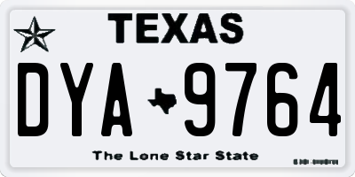 TX license plate DYA9764