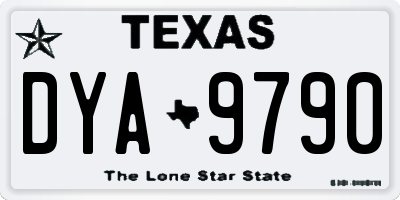 TX license plate DYA9790