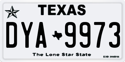TX license plate DYA9973