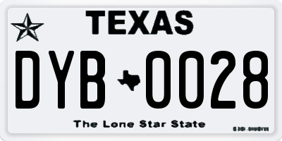 TX license plate DYB0028