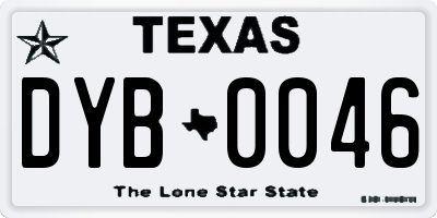 TX license plate DYB0046
