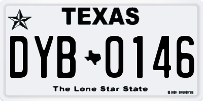 TX license plate DYB0146