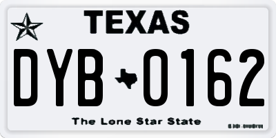 TX license plate DYB0162