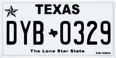 TX license plate DYB0329
