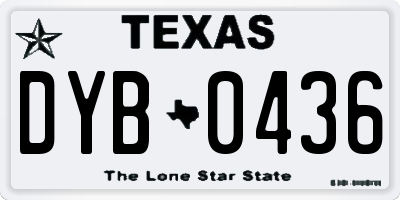 TX license plate DYB0436