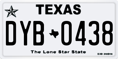 TX license plate DYB0438
