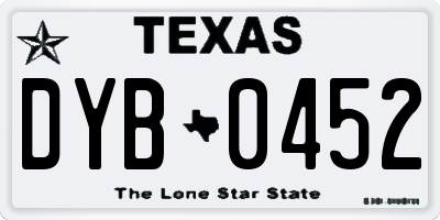 TX license plate DYB0452