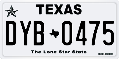 TX license plate DYB0475