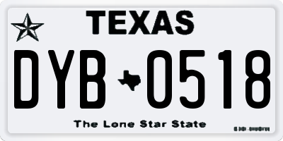 TX license plate DYB0518