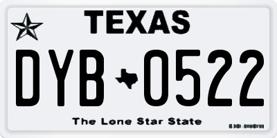 TX license plate DYB0522