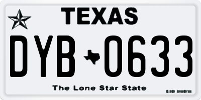 TX license plate DYB0633
