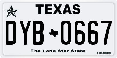 TX license plate DYB0667