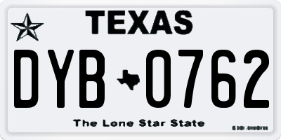 TX license plate DYB0762