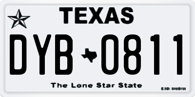 TX license plate DYB0811