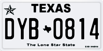 TX license plate DYB0814