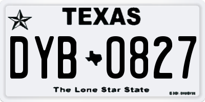 TX license plate DYB0827