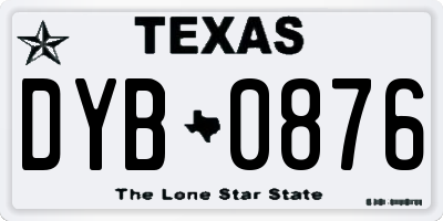 TX license plate DYB0876