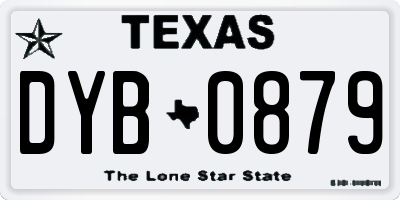 TX license plate DYB0879