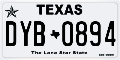 TX license plate DYB0894