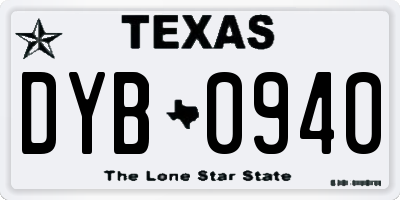 TX license plate DYB0940
