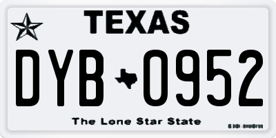 TX license plate DYB0952