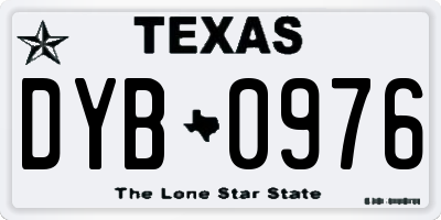 TX license plate DYB0976
