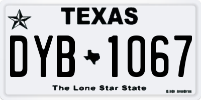 TX license plate DYB1067