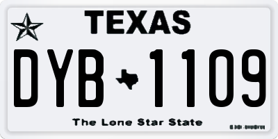TX license plate DYB1109