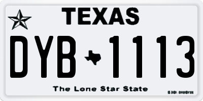 TX license plate DYB1113