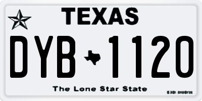 TX license plate DYB1120
