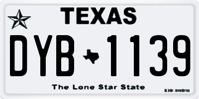TX license plate DYB1139